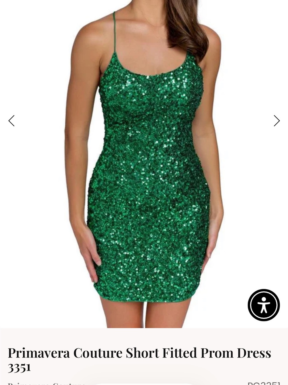 Green Sequin Bodycon Dress with Corset Back Primavera 3351 in Emerald